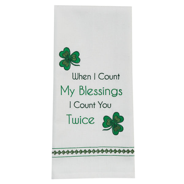 COUNT MY BLESSINGS EMBROIDERED DISHTOWEL