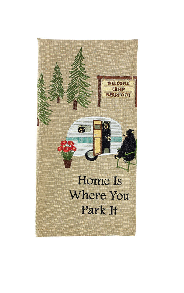 WHERE YOU PARK IT EMBROIDERED DISHTOWEL