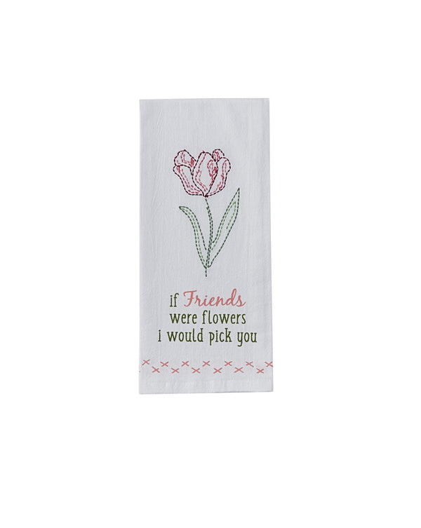 IF FRIENDS WERE FLOWERS DISHTOWEL