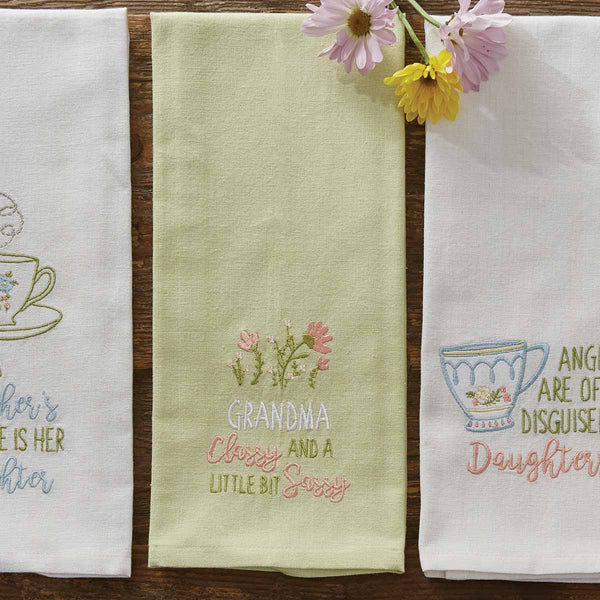 GRANDMA CLASSY AND SASSY EMBROIDERED DISHTOWEL