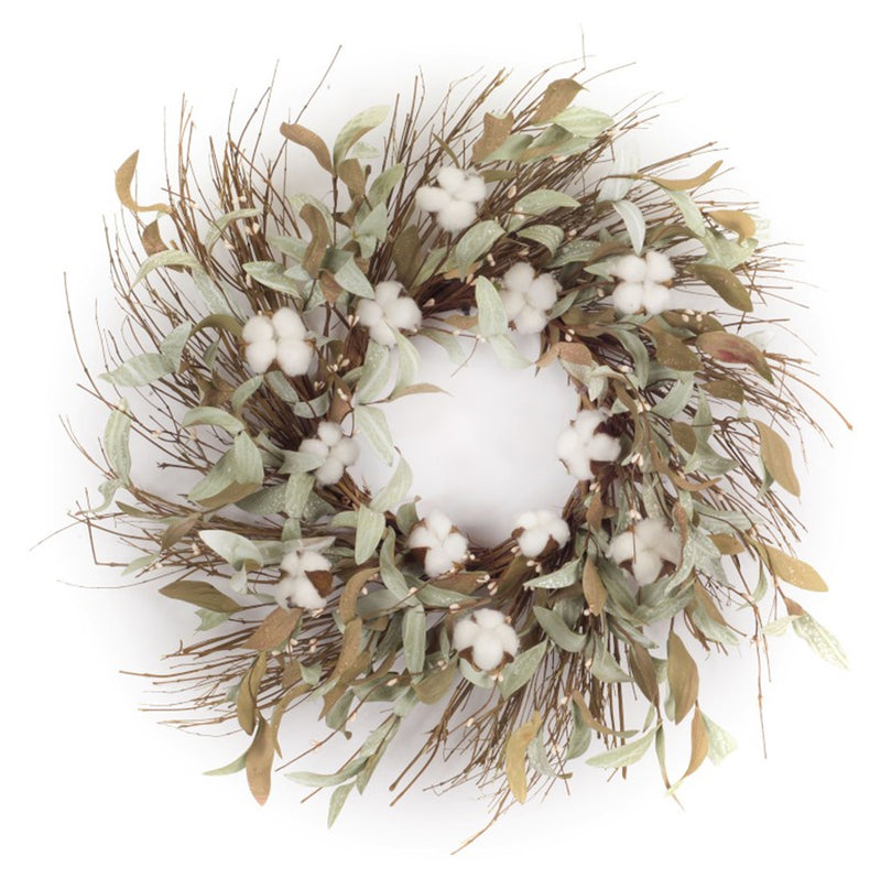 Cotton and Leaf Wreath