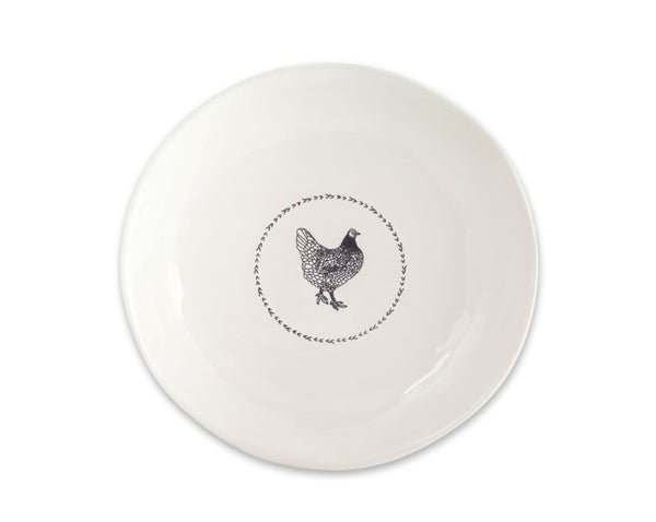 Chicken Round Stoneware Platter