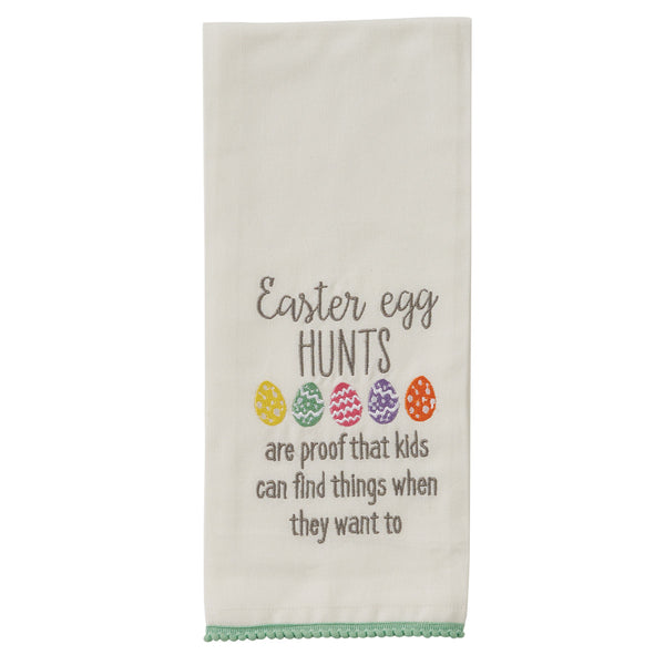 EASTER EGG HUNTS EMBROIDERED DISHTOWEL