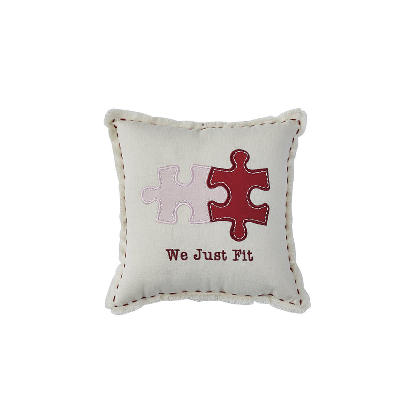 WE JUST FIT APPLIQUE 10" PILLOW