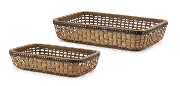 Brown Bamboo Tray Set