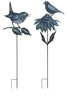 BIRD GARDEN STAKE (SET OF 2) 45"H, 50"H IRON