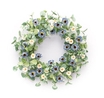 CORNFLOWER WREATH 21.5”D PAPER/EVA