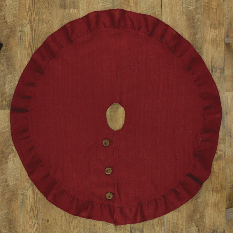 JUTE BURLAP TREE SKIRT - 24" - RED