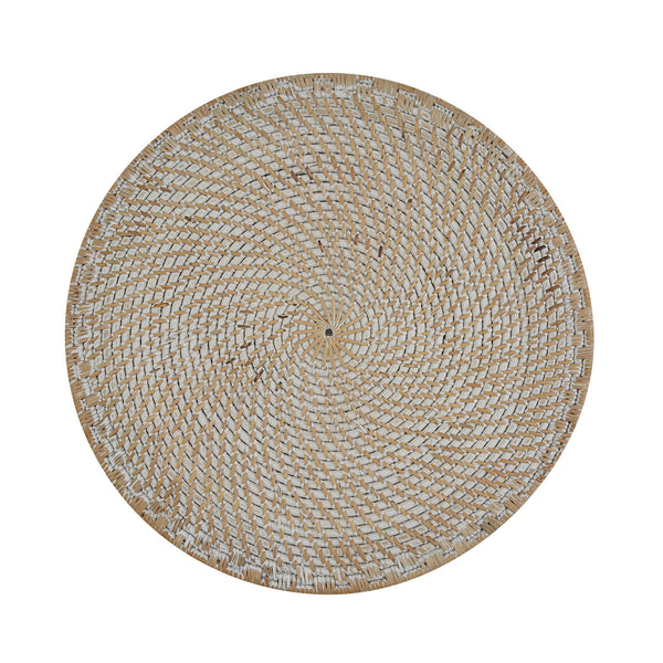 RATTAN CHARGER - WHITE