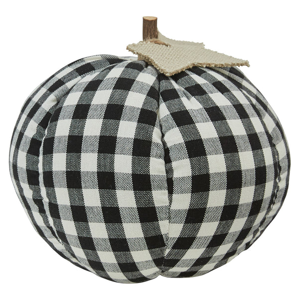 TALL BLACK AND CREAM CHECK PUMPKIN