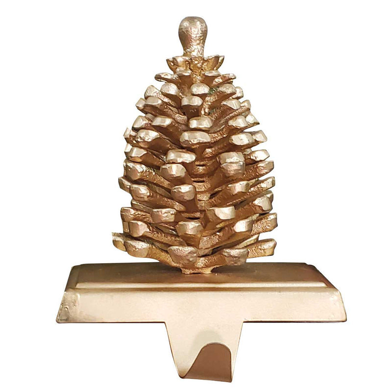 PINECONE STOCKING HANGER - GOLD