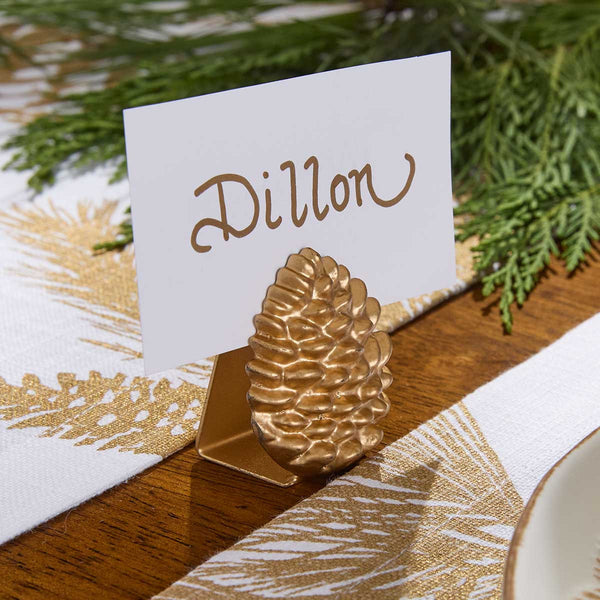 PINECONE PLACE CARD HOLDER - GOLD