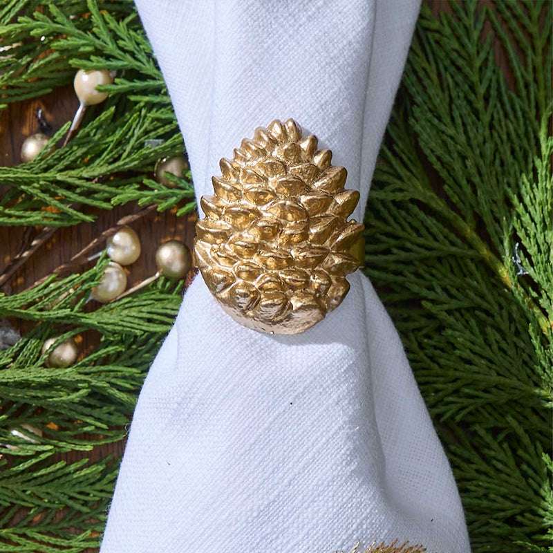 PINECONE NAPKIN RING - GOLD