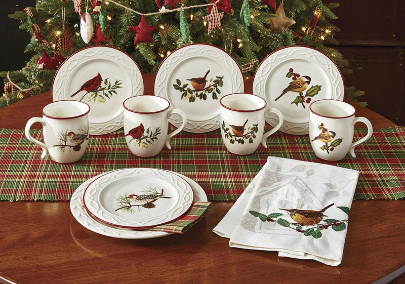 WINTER BIRDS DESSERT PLATES