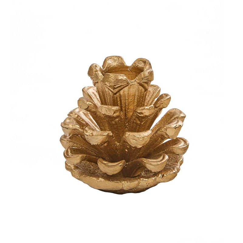 PINECONE TAPER HOLDER 2.5" - GOLD