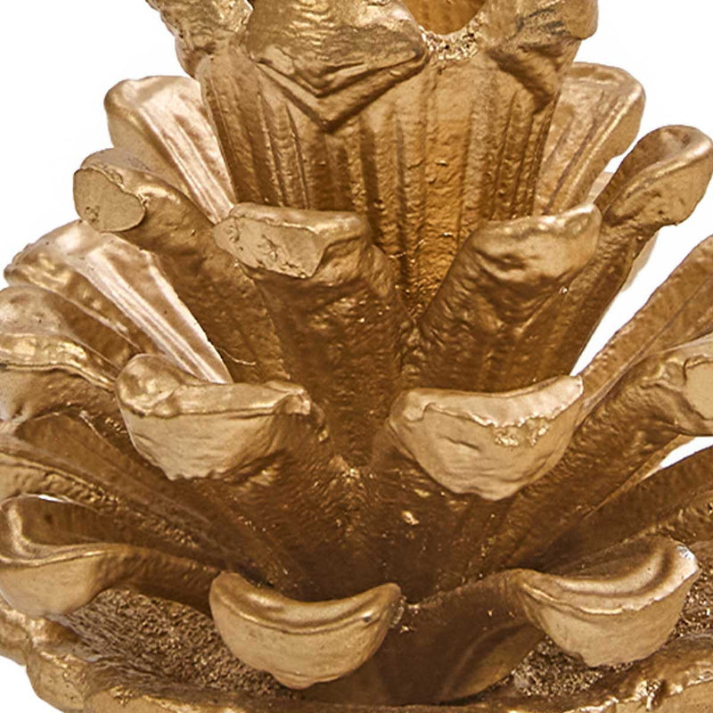 PINECONE TAPER HOLDER 2.5" - GOLD