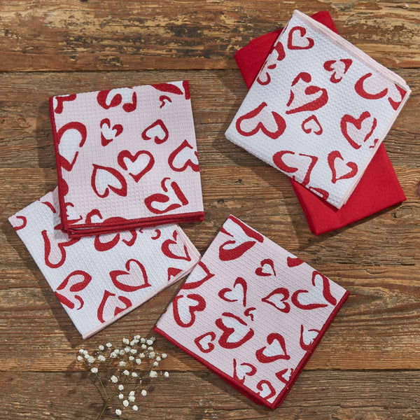 WILD HEARTS HEARTS DISHCLOTH SET 4