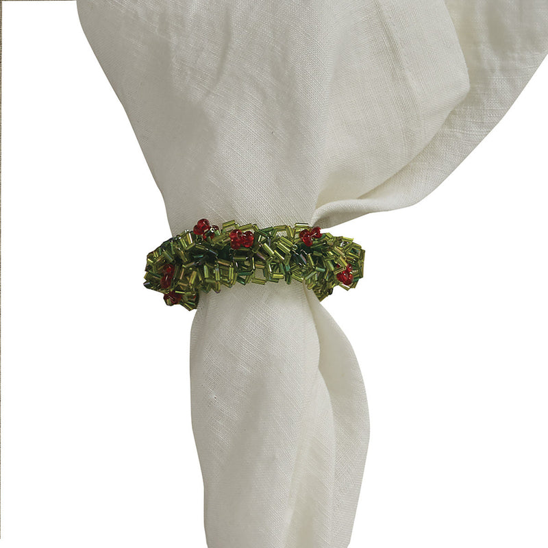 BEADED WREATH NAPKIN RING