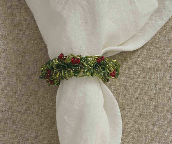 BEADED WREATH NAPKIN RING