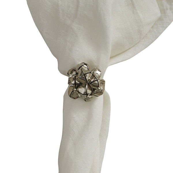 JINGLE BELL CLUSTER NAPKIN RING - SILVER