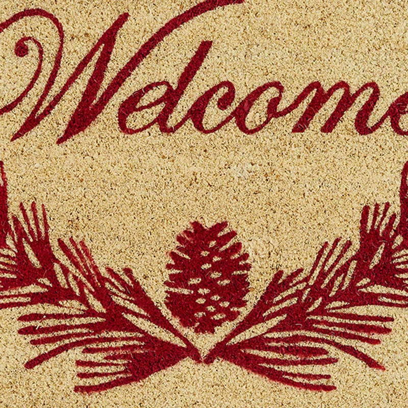 CRANBERRY PINECONE WELCOME DOORMAT