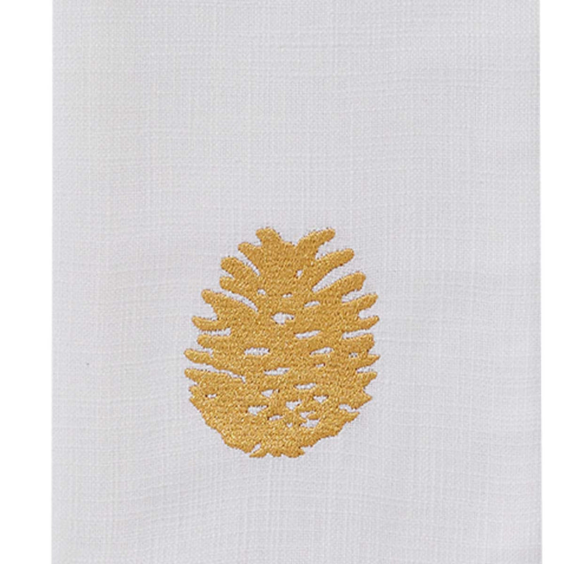 GOLD EMBROIDERED PINECONE DISHTOWEL