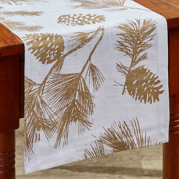 GOLD PINECONE TABLE RUNNER 36"L