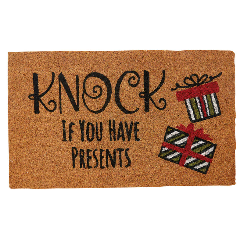 KNOCK IF YOU HAVE PRESENTS DOORMAT