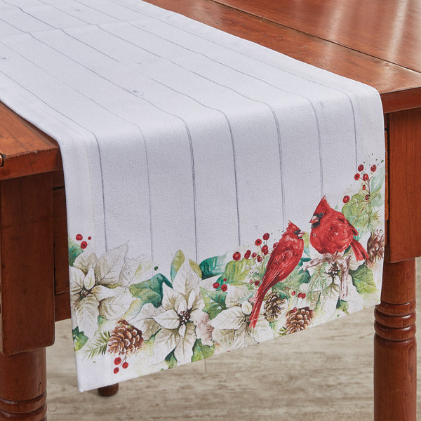 POINSETTIA PINE TABLE RUNNER 36" L