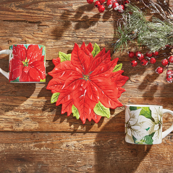 POINSETTIA PINE SALAD PLATE