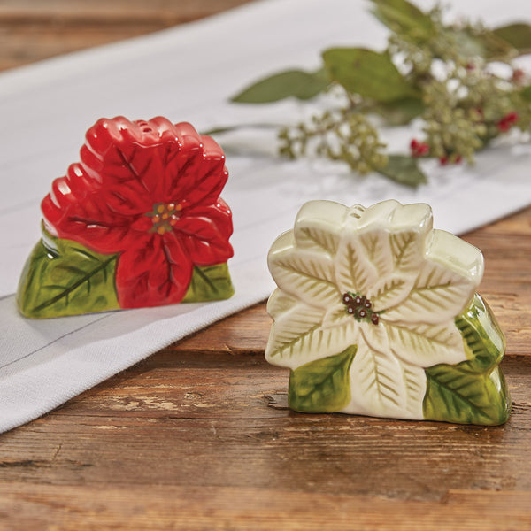 POINSETTIA PINE SALT AND PEPPER SET