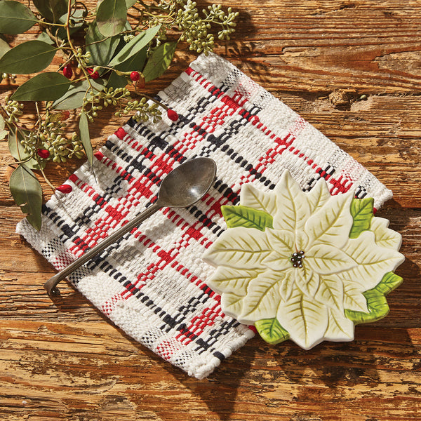 POINSETTIA PINE SPOON REST/TRINKET TRAY