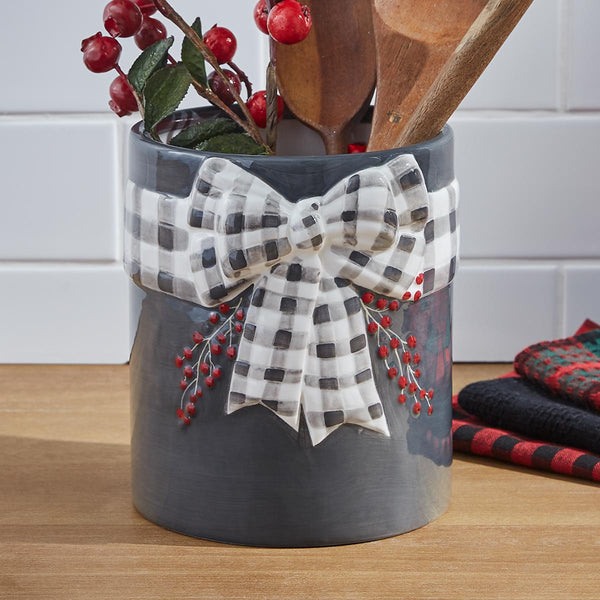 HOME FOR CHRISTMAS UTENSIL CROCK