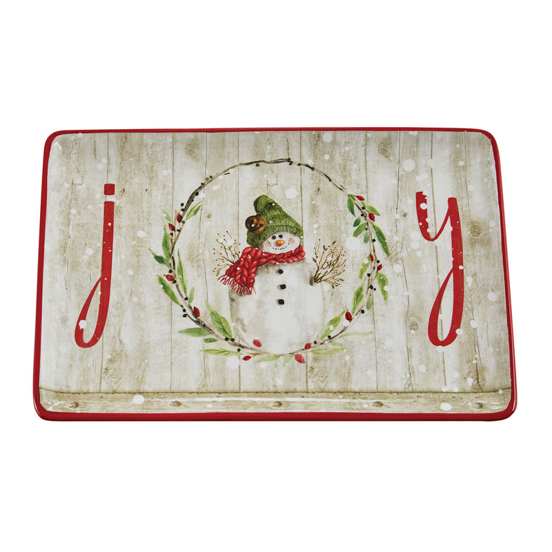 FARMHOUSE SNOWMAN PLATTER