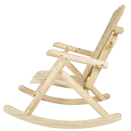 Outdoor Wooden Log Rocking Chair - Adirondack Style