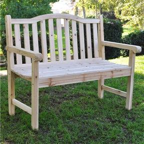 Outdoor Cedar Wood Garden Bench in Natural with 475lbs. Weight Limit