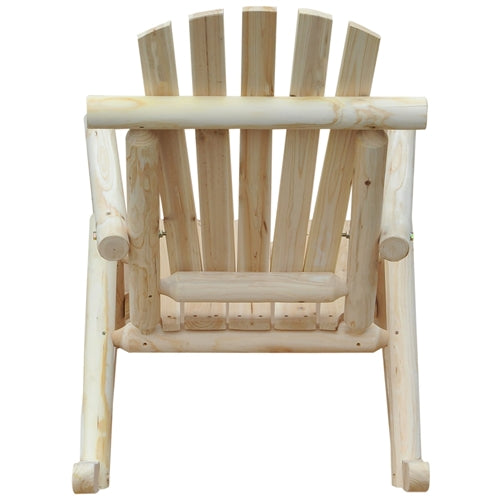 FarmHouse Classical Fir Wood Rocking Adirondack Chair Natural - Set of 2