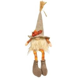 Harvest Burlap Plaid Dangle Leg Gnome