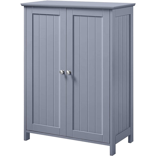 Gray Wood 2-Door Freestanding Bathroom Floor Cabinet Kitchen Storage Cupboard